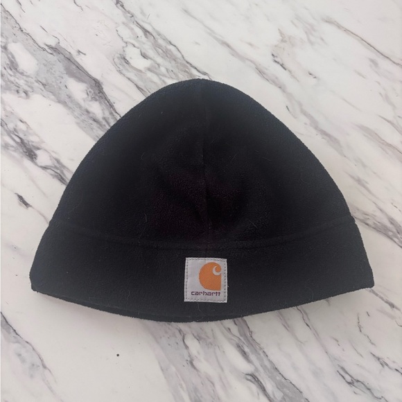 Carhartt Fleece Beanie Hat Black Cap Unisex Winter Hat Warm Fitted One Size - Picture 1 of 4